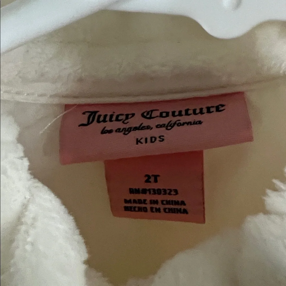 SUPER SOFT JUICY COUTURE - SIZE 2T. Faux Fur Coat w/ Buttons